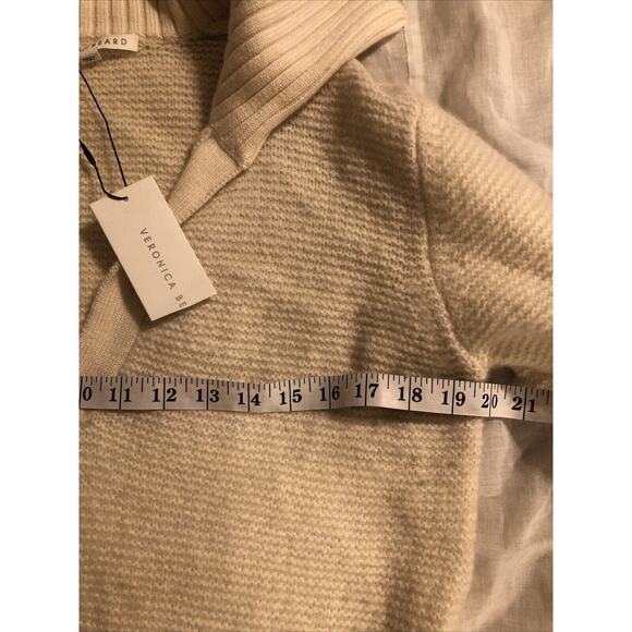 Veronica Beard Women Ivory Wool/Alpaca Brogan Casual Sweater Sz L NWT $450 - Picture 7 of 10
